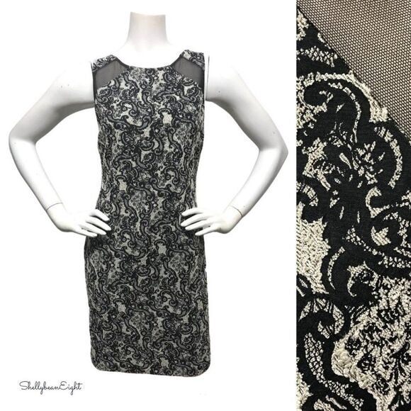 ALICE + OLIVIA Stretch Brocade MESH Dress 2 4 XS S - Picture 1 of 11